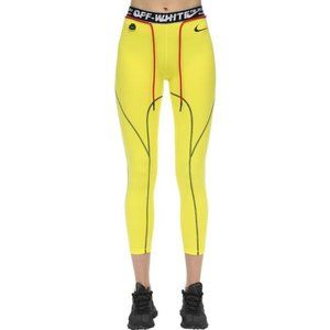 Off-White | Pants u0026 Jumpsuits | Offwhite Nike Pro Yellow Leggings Tights |  Poshmark